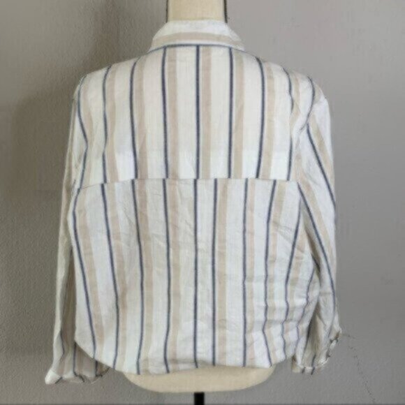 NWOT Rails Rowan Striped Linen Lightweight Button Down Jacket - Picture 9 of 14